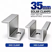 35mm End Clamp and Mid Clamp for Solar Panel Mounting