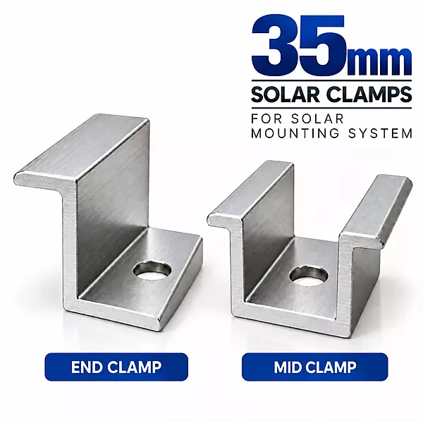 35mm End Clamp and Mid Clamp for Solar Panel Mounting