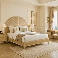 Laura Rustic Finish Hotel King Size Bed
