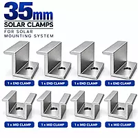 35mm End Clamp and Mid Clamp for Solar Panel Mounting