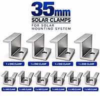 35mm End Clamp and Mid Clamp for Solar Panel Mounting