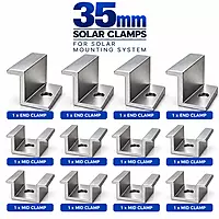 35mm End Clamp and Mid Clamp for Solar Panel Mounting