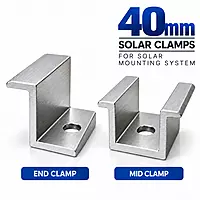 40mm End Clamp and Mid Clamp for Solar Panel Mounting
