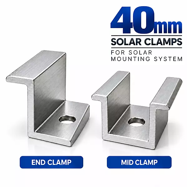 40mm End Clamp and Mid Clamp for Solar Panel Mounting