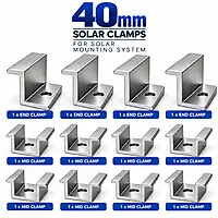 40mm End Clamp and Mid Clamp for Solar Panel Mounting
