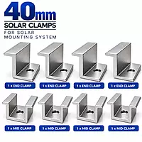 40mm End Clamp and Mid Clamp for Solar Panel Mounting