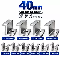 40mm End Clamp and Mid Clamp for Solar Panel Mounting