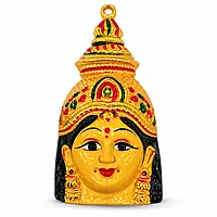 Goddess Amman Decorative Idol | Traditional Hindu Goddess Face Statue for Home & Pooja