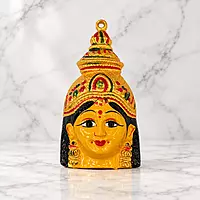 Goddess Amman Decorative Idol | Traditional Hindu Goddess Face Statue for Home & Pooja