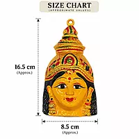 Goddess Amman Decorative Idol | Traditional Hindu Goddess Face Statue for Home & Pooja