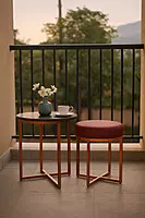 Inez Metal Accent Pouff