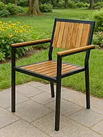 Bolero Steel & Acacia Armchair