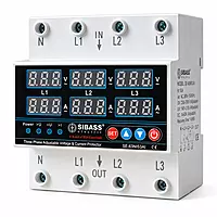 Automatic Over/Under Voltage and Over Load Protection (Adjustable Setting) with Auto Re-Connect 63A (4 pole)
