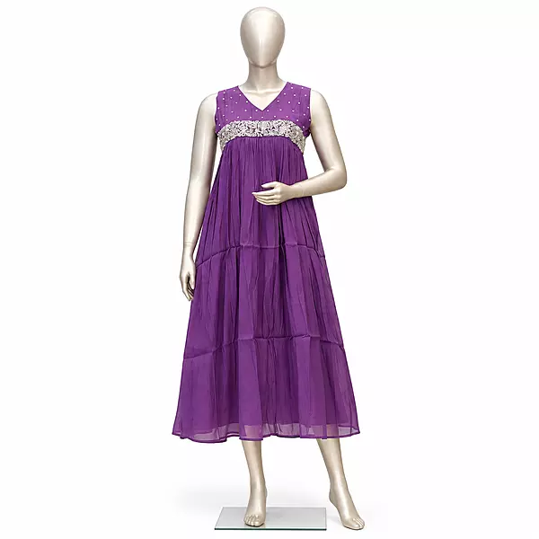 Party Wear Kurti Lavender, Malchandari