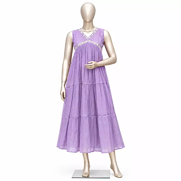 Party Wear Kurti, Mid Lavender, Malchandari