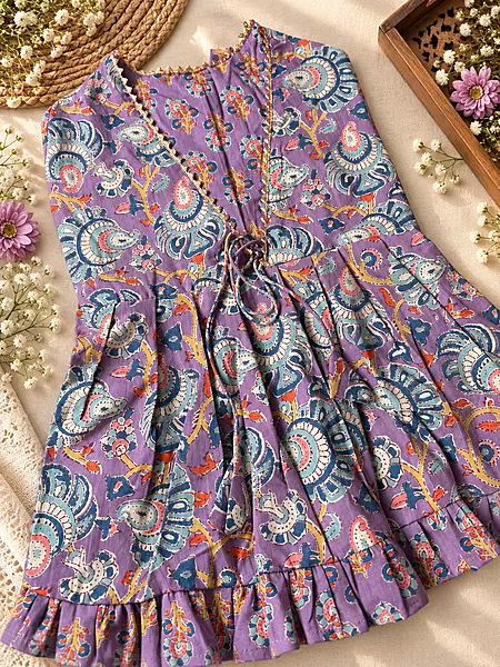 Lavender Anarkali frock for Dogs and Cats