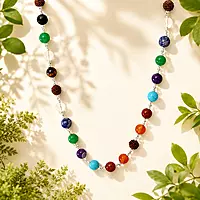7 Chakra Natural Gemstone Mala | Rudraksha & Healing Stone Necklace for Men & Women