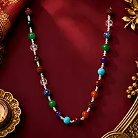 7 Chakra Natural Gemstone Mala | Rudraksha & Healing Stone Necklace for Men & Women