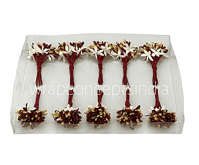 Maroon & Glitter Gold Pollens