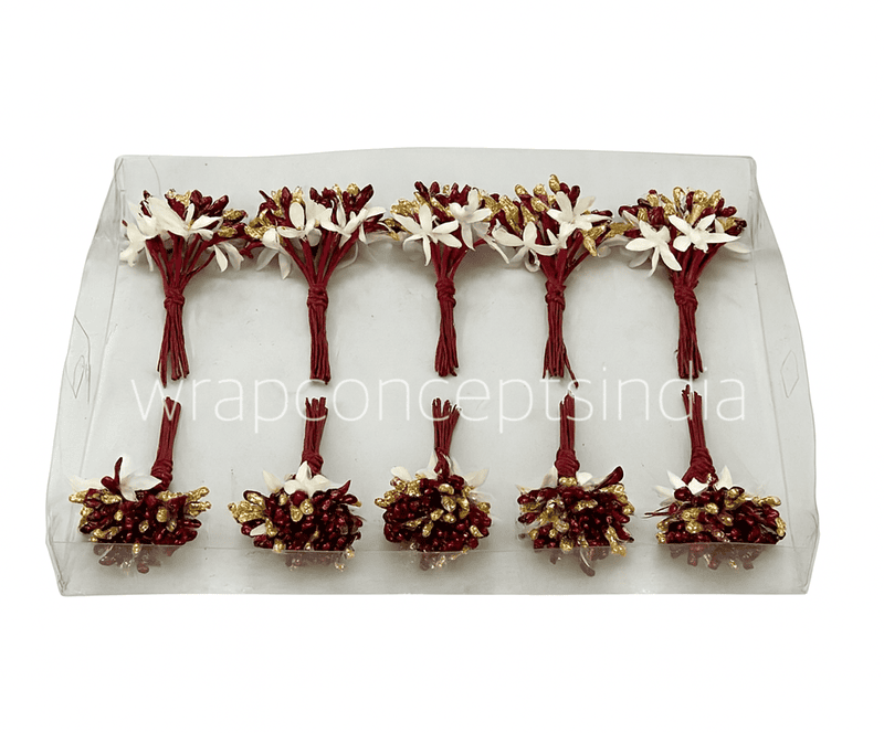 Maroon & Glitter Gold Pollens