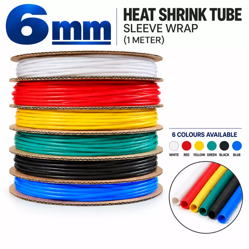 6mm Heat Shrink Tube Sleeve Wrap (1 meter)