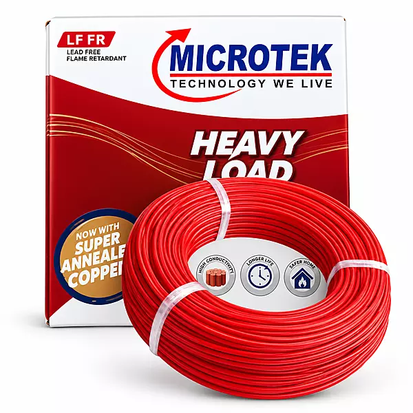Microtek 2.5 Sq. mm Single Core Copper Wire | 1100V Grade PVC Insulated Cable | 180 Metres | Heavy Load Wire