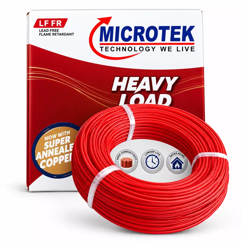Microtek 2.5 Sq. mm Single Core Copper Wire | 1100V Grade PVC Insulated Cable | 180 Metres | Heavy Load Wire