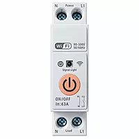 63A WiFi DIN Rail Smart Switch 1P+N, 90–300V, Energy Monitoring & Protection