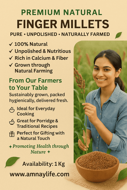 Natural Unpolished Finger Millets/Ragi/Mandia-1 Kg. (Natural Farming)