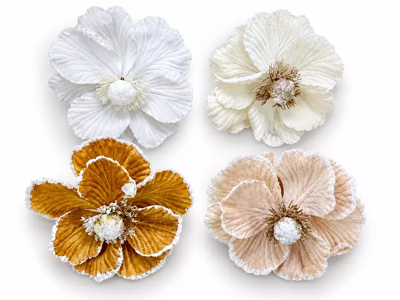 Velvet Flower With Frosted Edges & Center