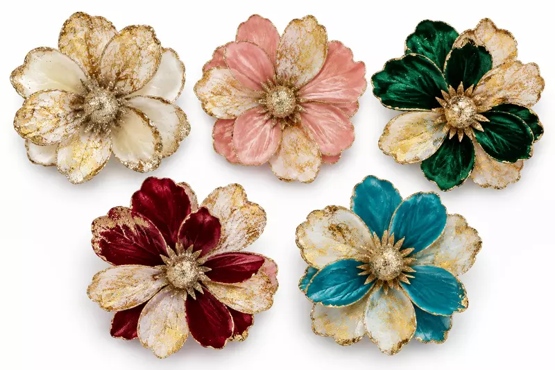 Metallic Texture & Velvet Flower