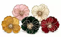 Big Velvet Flower with Gold Glitter Accents