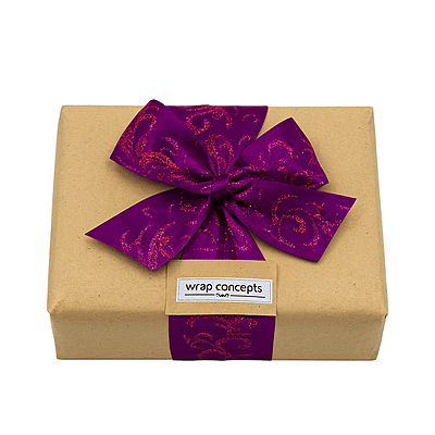 Plum Ribbon with Glitter Swirleys