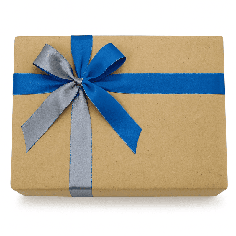 Reversible Ribbon - Azure Blue with Grey (1 & 3 cms)