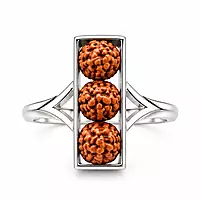 Silver Rudraksha Ring for Men & Women | Triple Rudraksha Bead Spiritual Ring