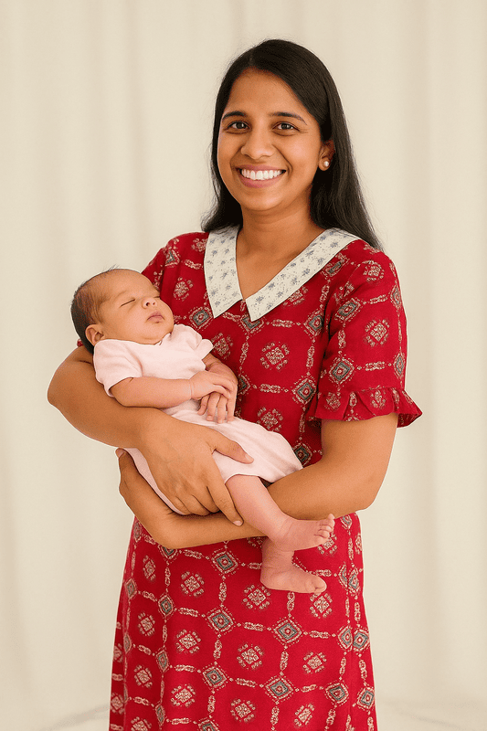Feeding Dress-Collar-Red