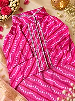 Pink Bandhani Festive Kurta for Dogs and Cats