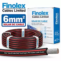 6mm² Solar DC Cable (Red) Tinned Copper | PVC Insulated | 1100V [Finolex]