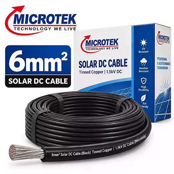 6mm² Solar DC Cable (Black) Tinned Copper | 1.5kV DC Cable [Microtek]