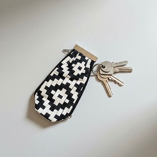 Chattai Black & White key Pouch