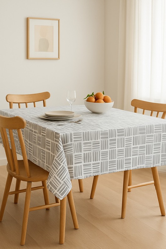 Premium Cotton Geometric Pattern Table Cloth – Modern Dining Table Cover