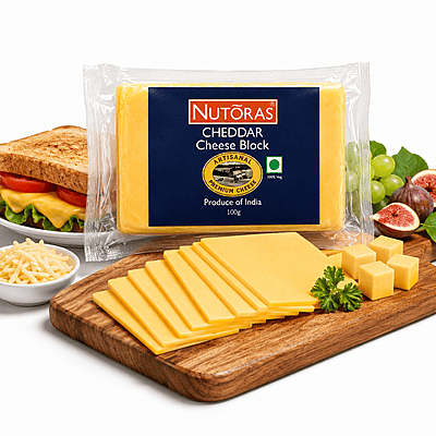Nutoras Cheddar Cheese Block 100G