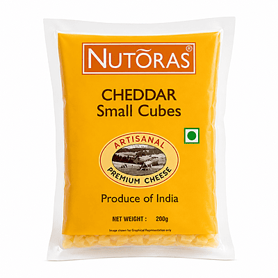 Nutoras Cheddar Cheese Small Cubes 200G Nutoras Cheddar Cheese Small Cubes 200G