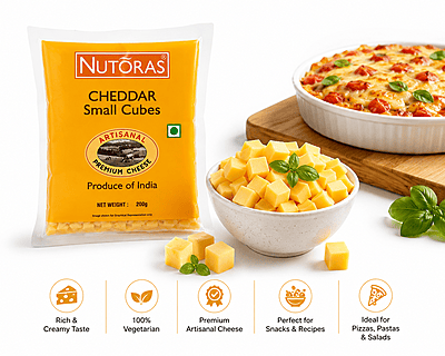 Nutoras Cheddar Cheese Small Cubes 200G Nutoras Cheddar Cheese Small Cubes 200G
