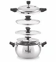 Sonu Chefmate Stainless Steel Multicooker Pressure Cooker (5.4 Litres) - All-in-One Steamer & Idli Maker
