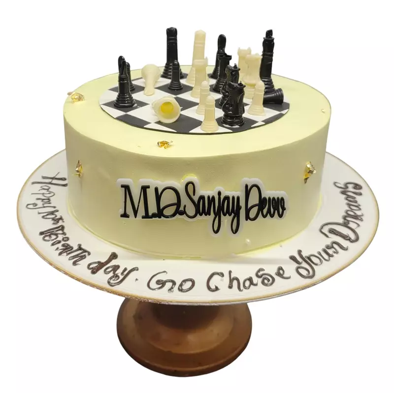 Chess Board Theme Cake