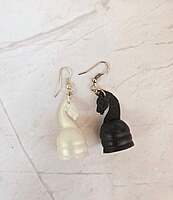 Chess Earrings | Horse - Black & White - Game Changer!!