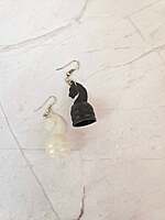 Chess Earrings | Horse - Black & White - Game Changer!!