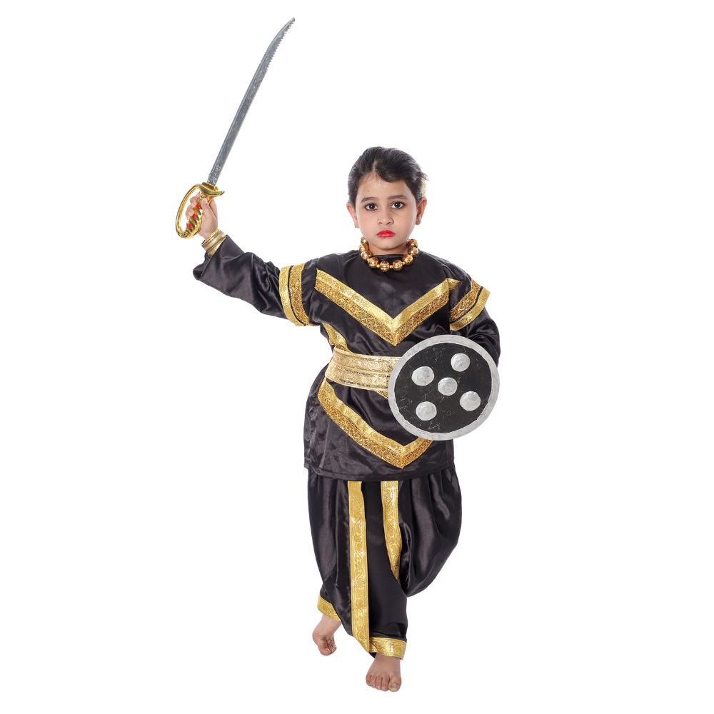 Chhau Dance Costume Black & Golden