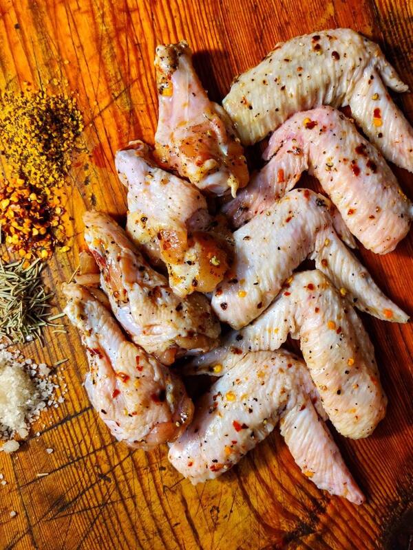 Marinated Chicken Wings - Chilli flakes & Mustard 500 Gms